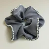 Beaded Edge Scrunchie Dark Grey