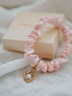 Blissful Pure Silk Scrunchie Cream Pink