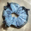Bow Dream Navy-striped Scrunchie