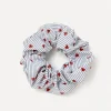 Charming Hearts Navy-striped Scrunchie