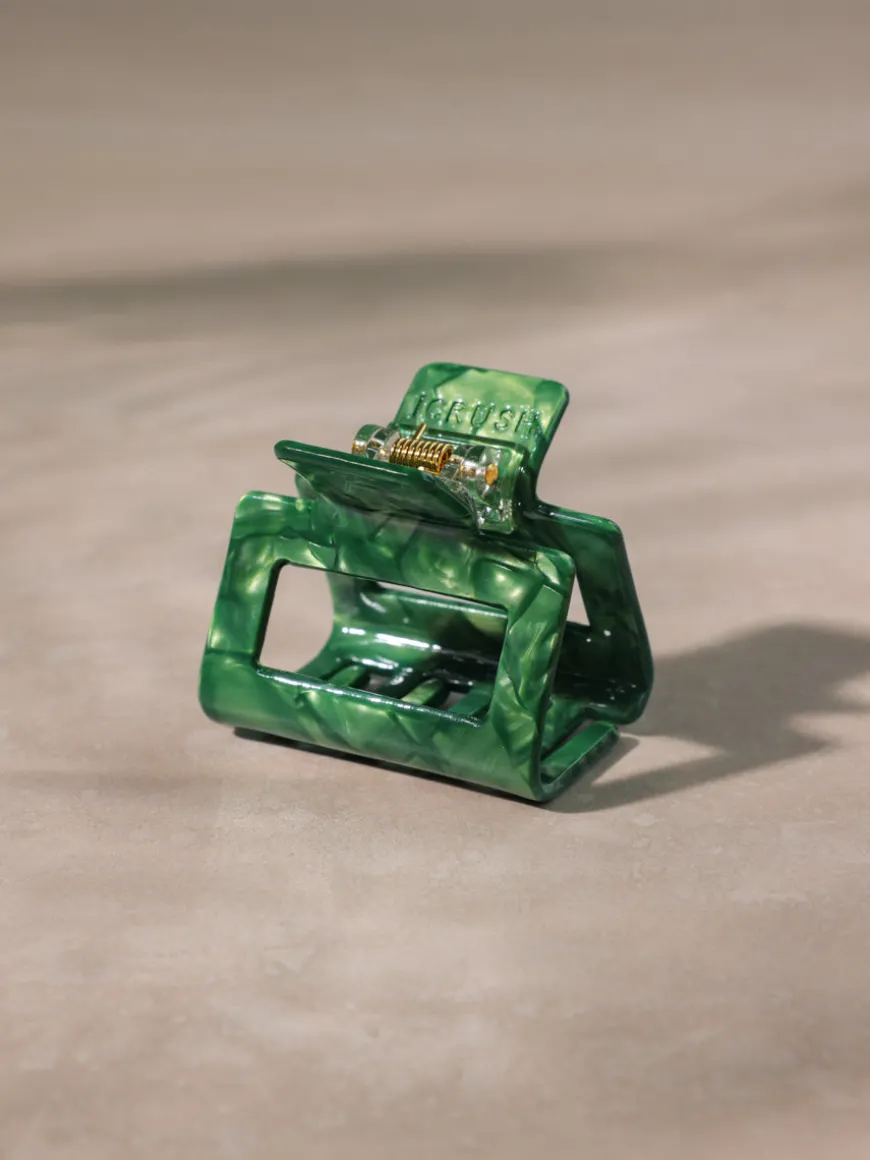 Classic Frame Haarklammer Green Marble