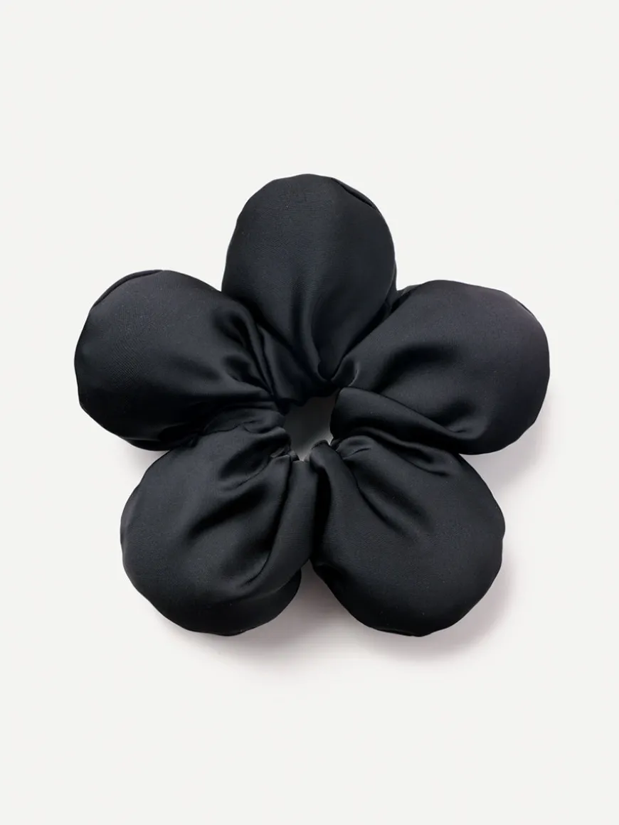 Cream Blossom Black Scrunchie