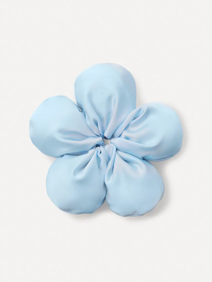 Cream Blossom Blue Scrunchie