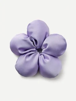 Cream Blossom Purple Scrunchie