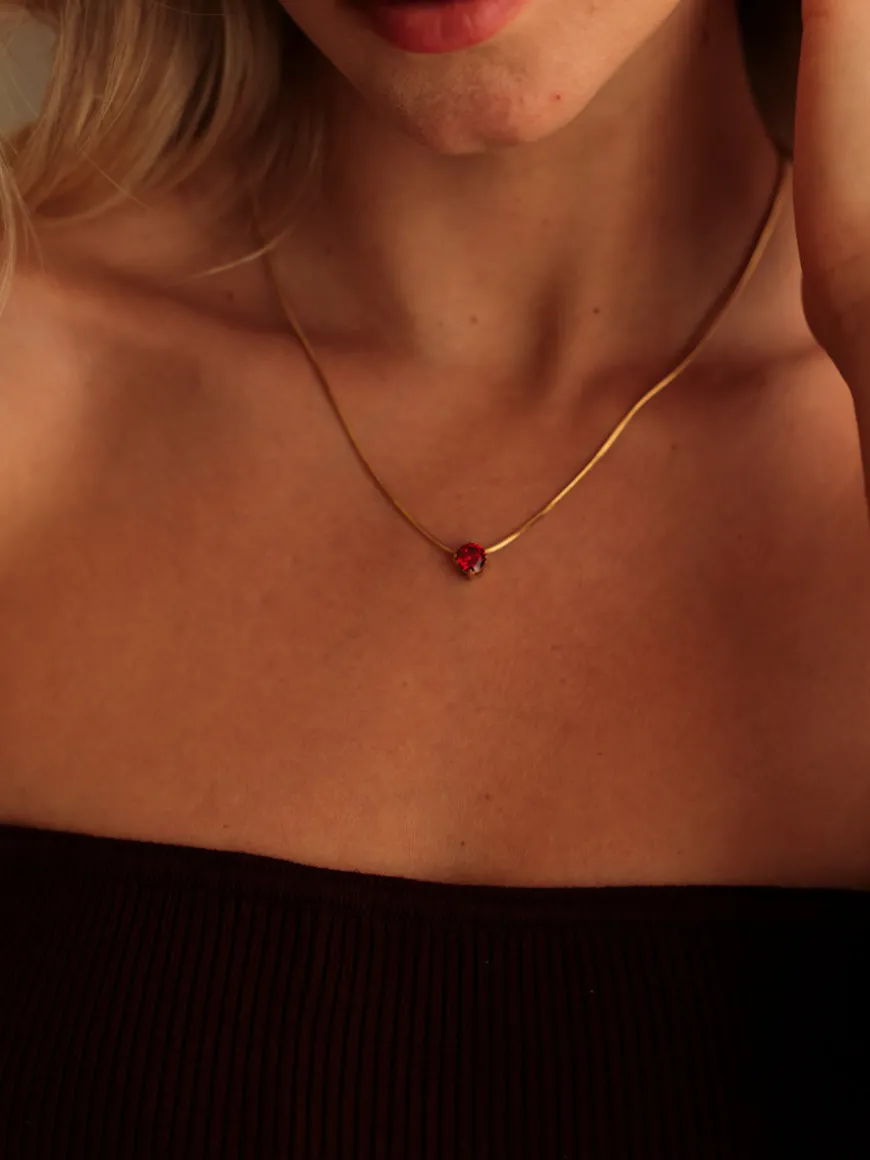 Crystal Delight Dark Red Kette