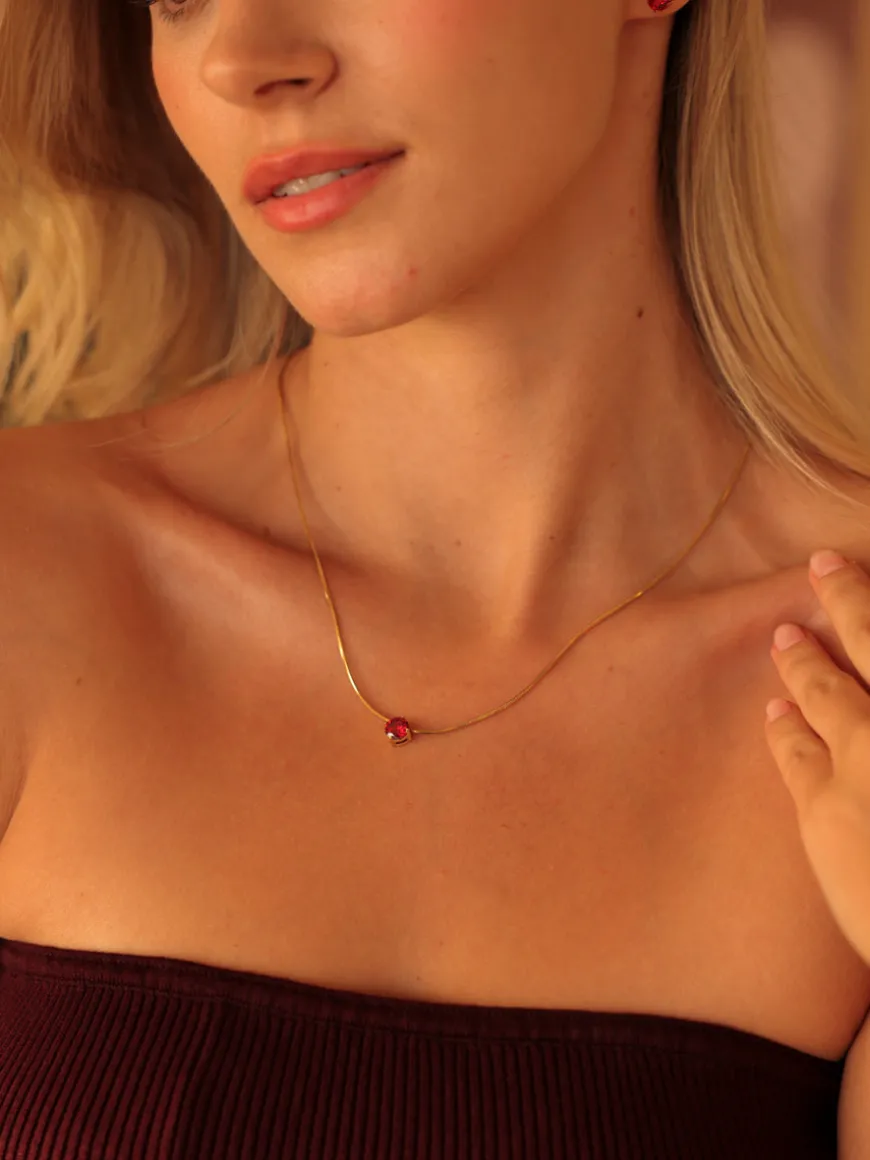 Crystal Delight Dark Red Kette