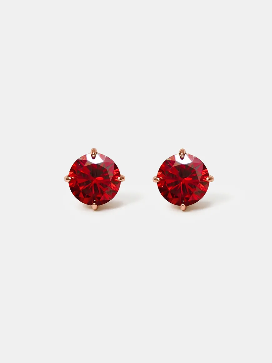 Crystal Delight Dark Red Small Stub-Ohrringe