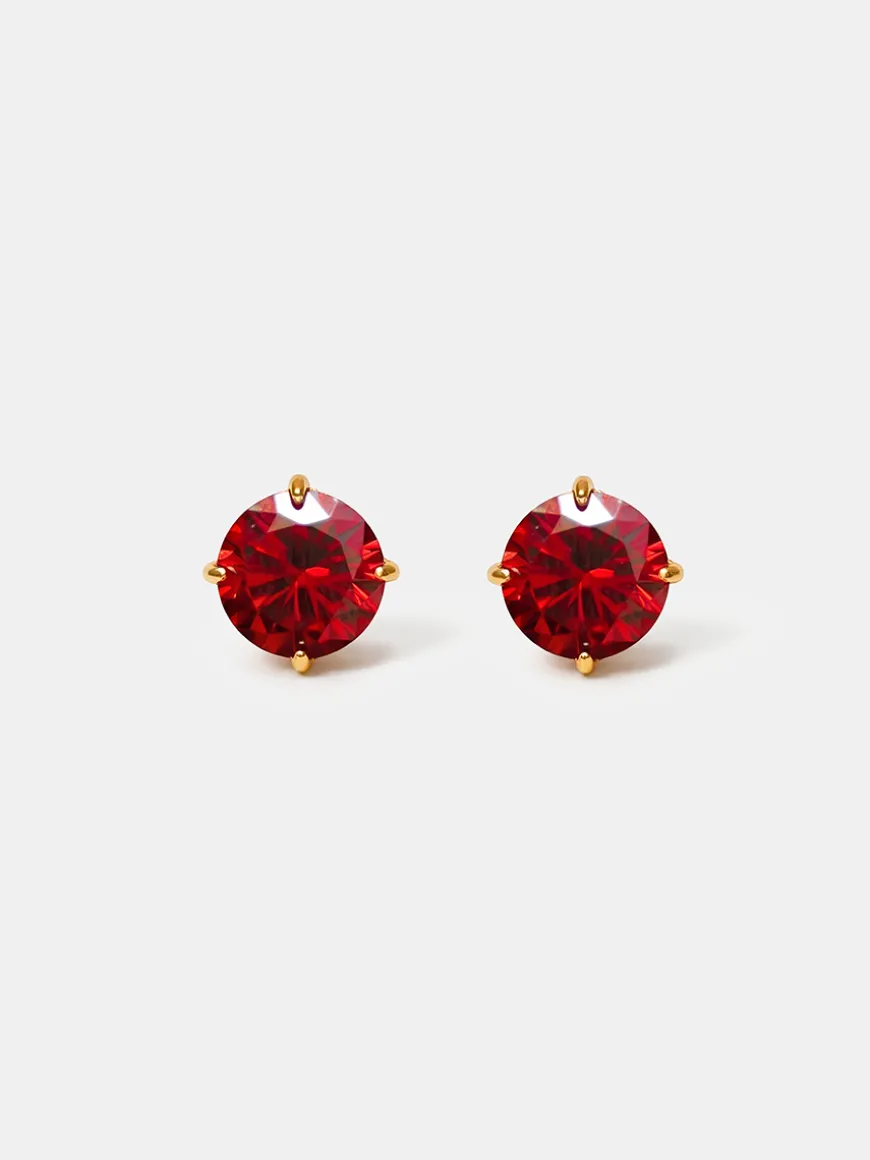 Crystal Delight Dark Red Small Stub-Ohrringe