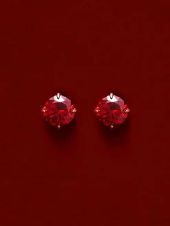 Crystal Delight Dark Red Small Stub-Ohrringe
