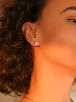 Crystal Delight Light Blue Small Stub-Ohrringe