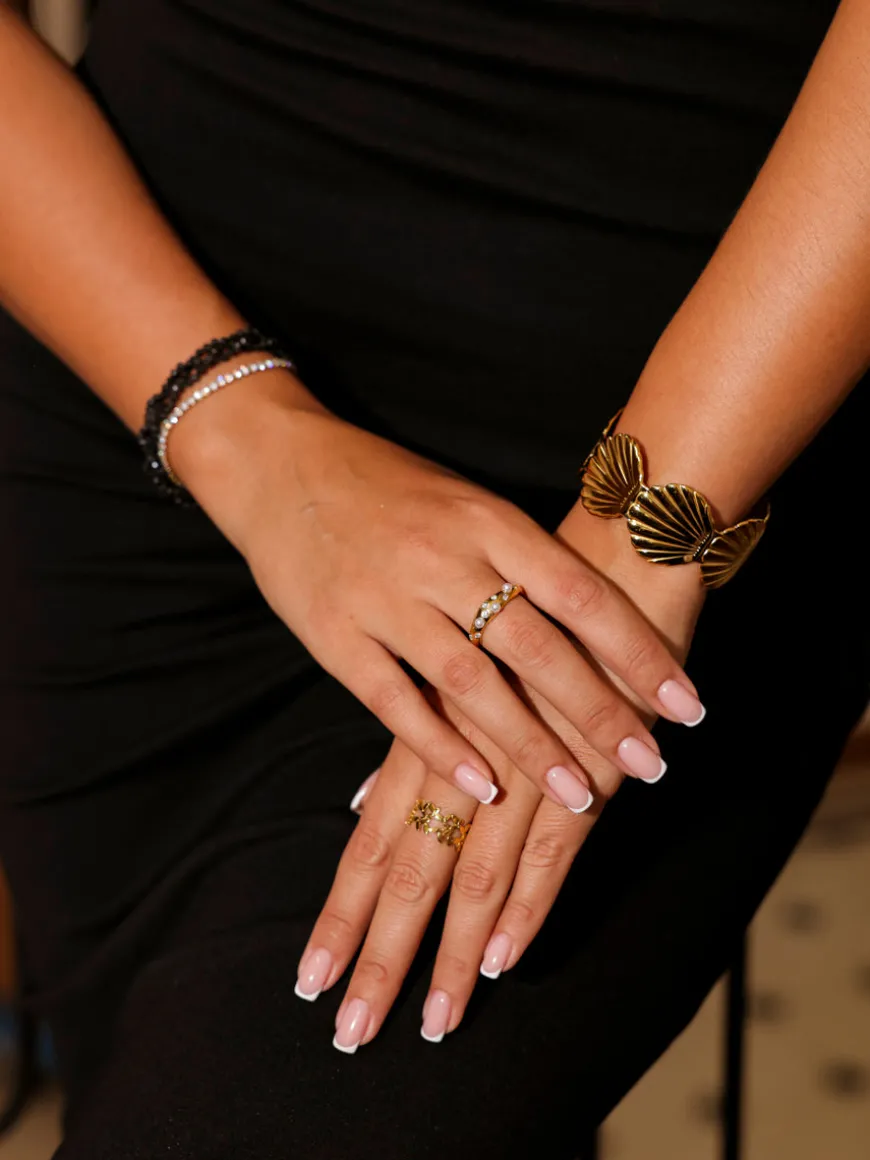 Crystal Pearl Ring