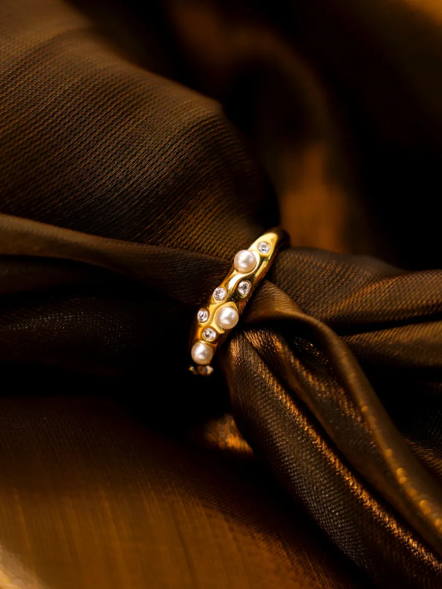 Crystal Pearl Ring
