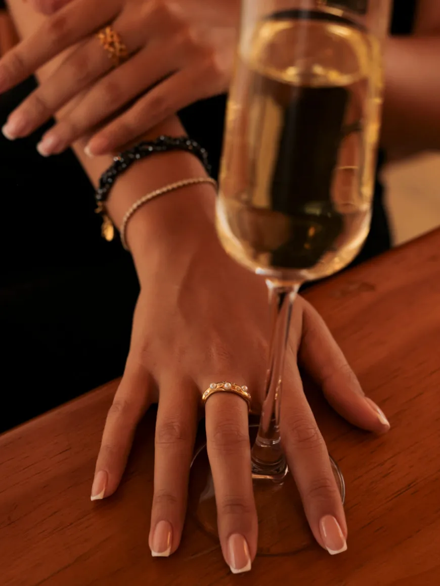 Crystal Pearl Ring