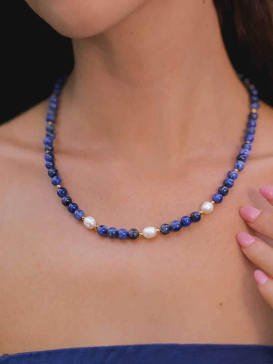 Dawn Pearl Dark Blue Kette