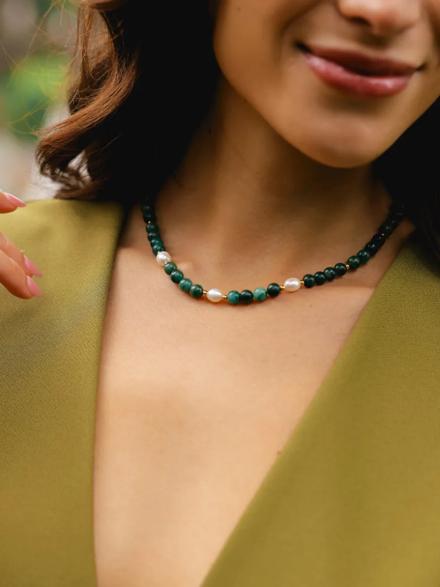 Dawn Pearl Green Kette