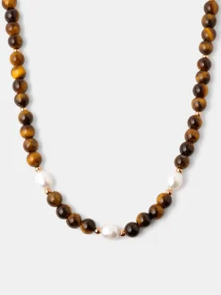 Dawn Pearl Tiger's Eye Kette