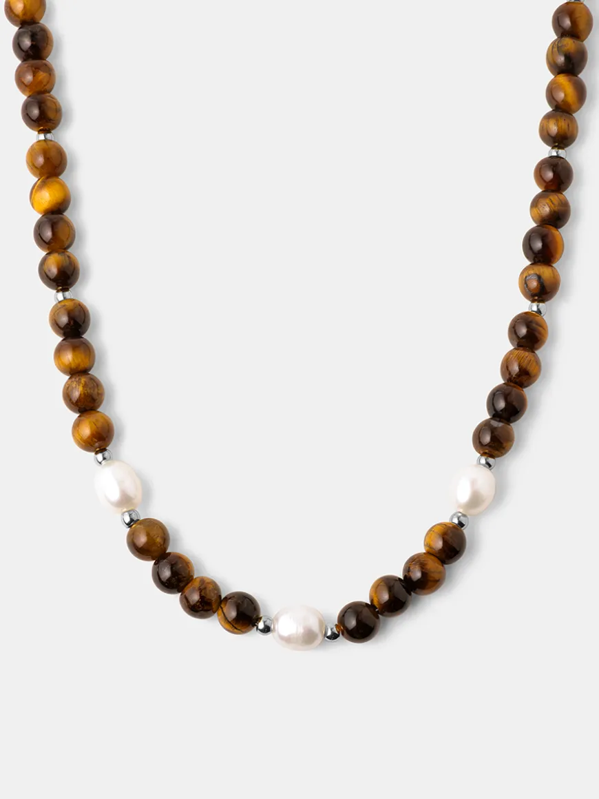 Dawn Pearl Tiger's Eye Kette