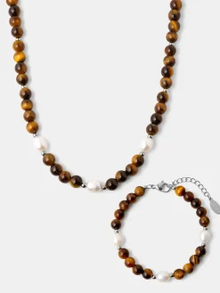 Dawn Pearl Tiger's Eye Set