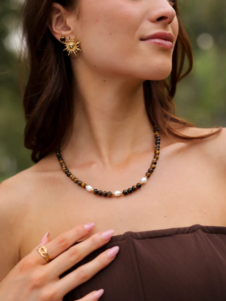 Dawn Pearl Tiger's Eye Set
