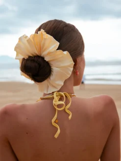 Delicate Wave Black Scrunchie