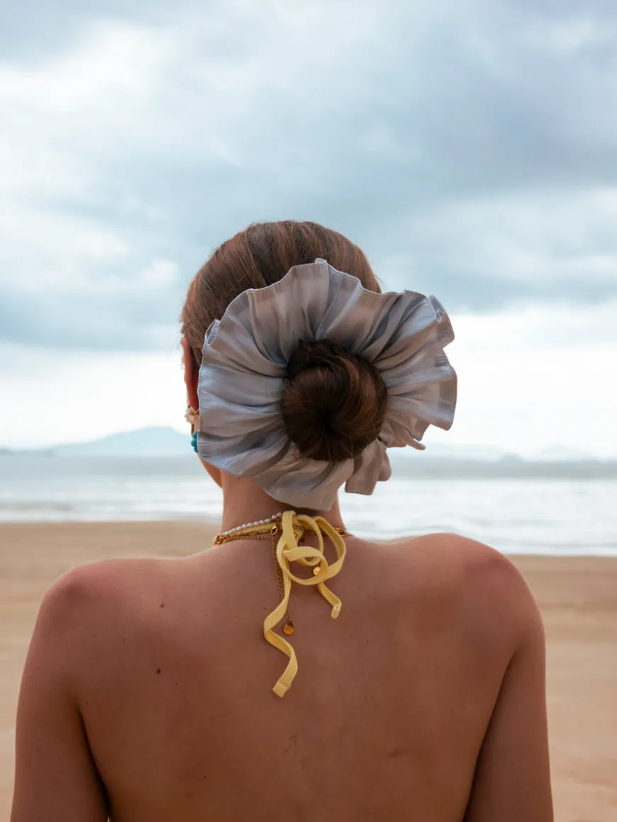 Delicate Wave Black Scrunchie
