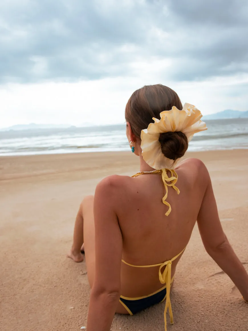 Delicate Wave White Scrunchie