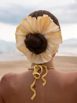 Delicate Wave White Scrunchie