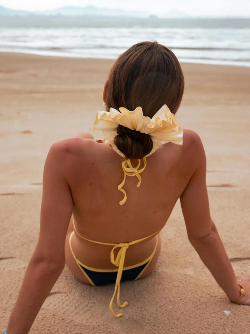 Delicate Wave White Scrunchie