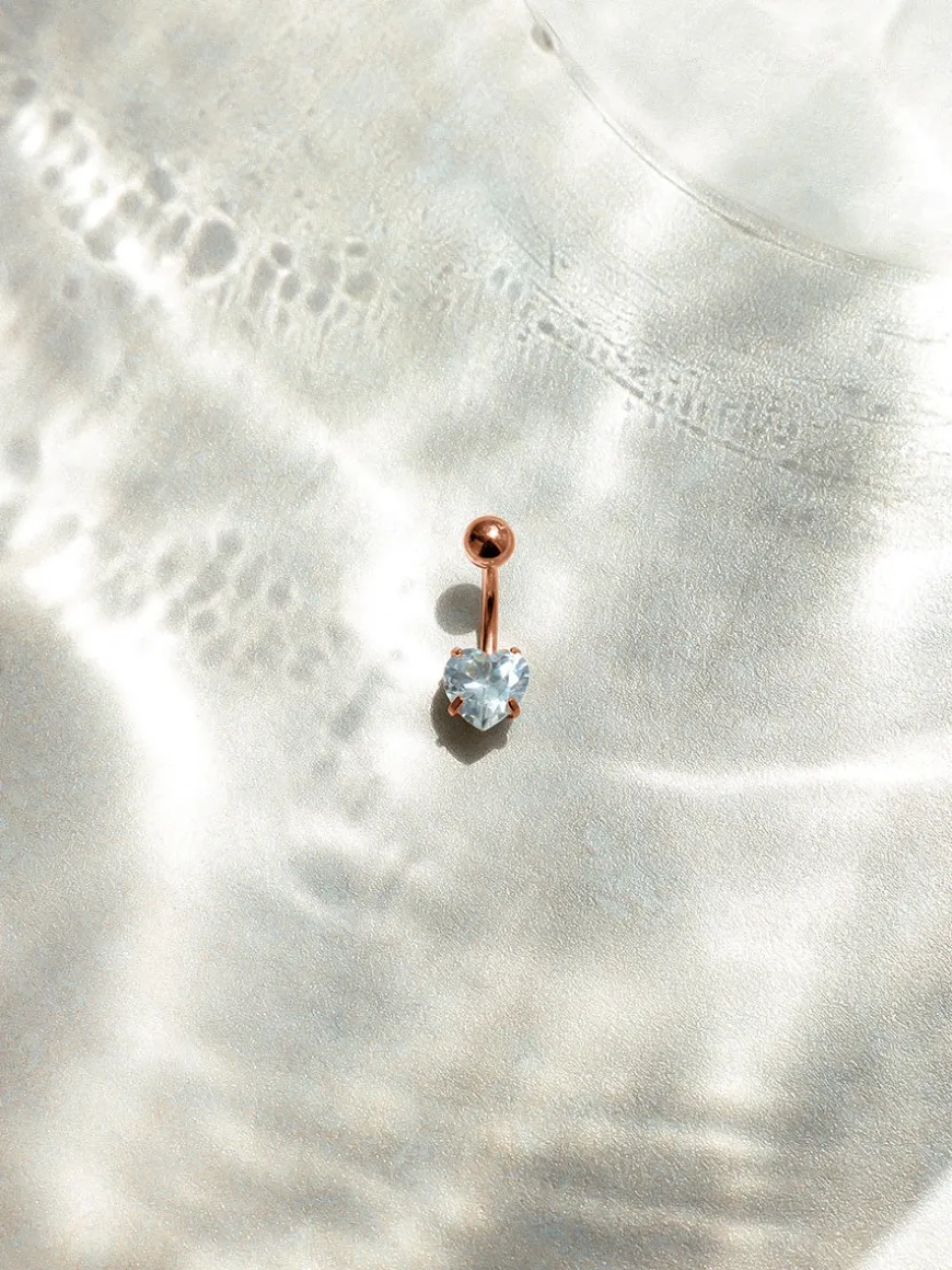 Diamond Heart Bauchnabelpiercing