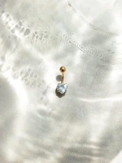 Diamond Heart Bauchnabelpiercing