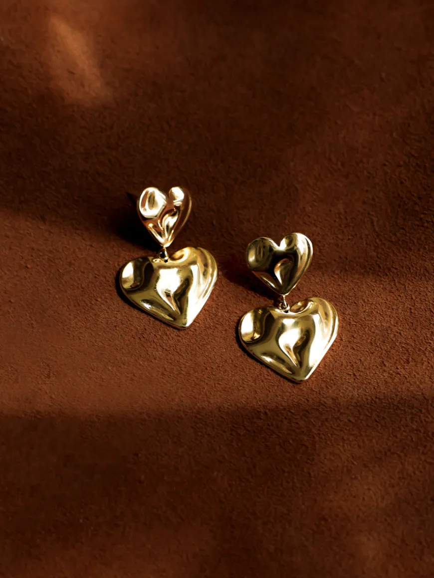 Double Heart Ohrringe