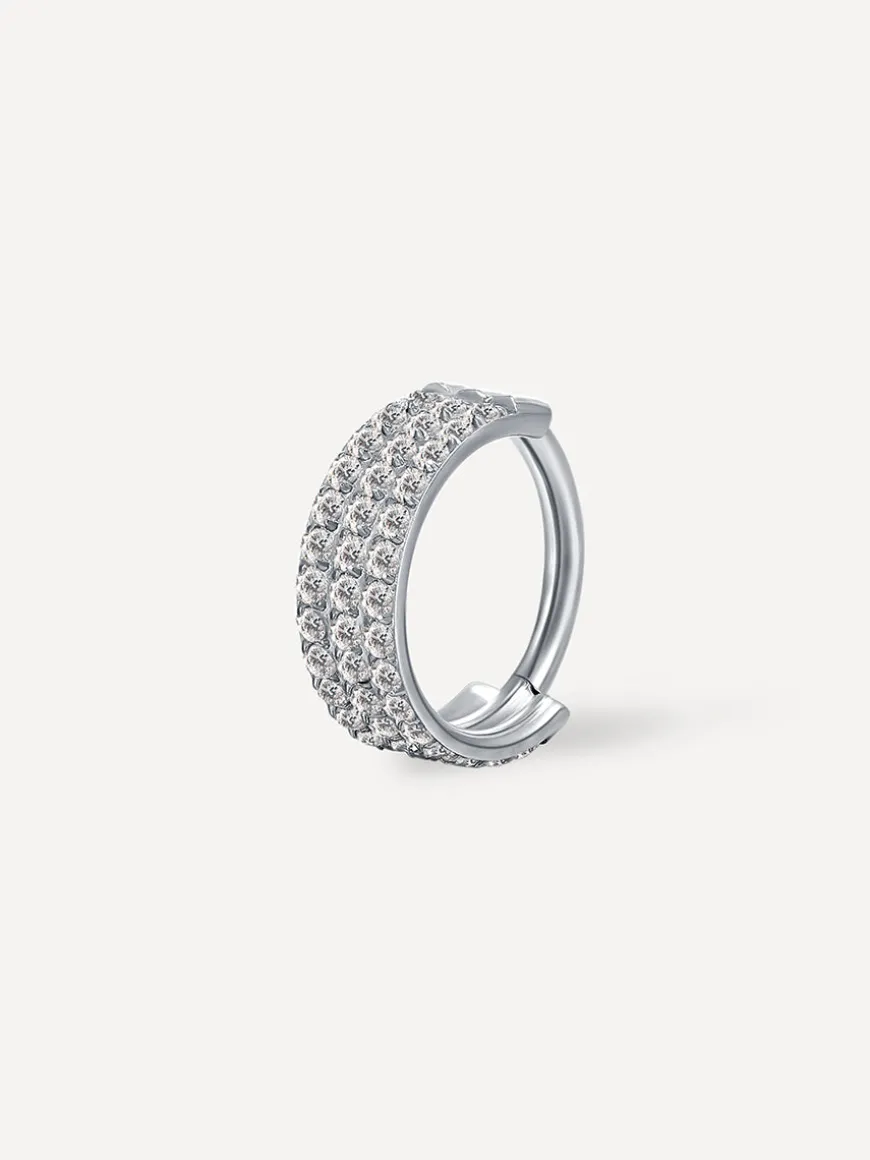Eternity Glowing Triple Hoop Titan Piercing