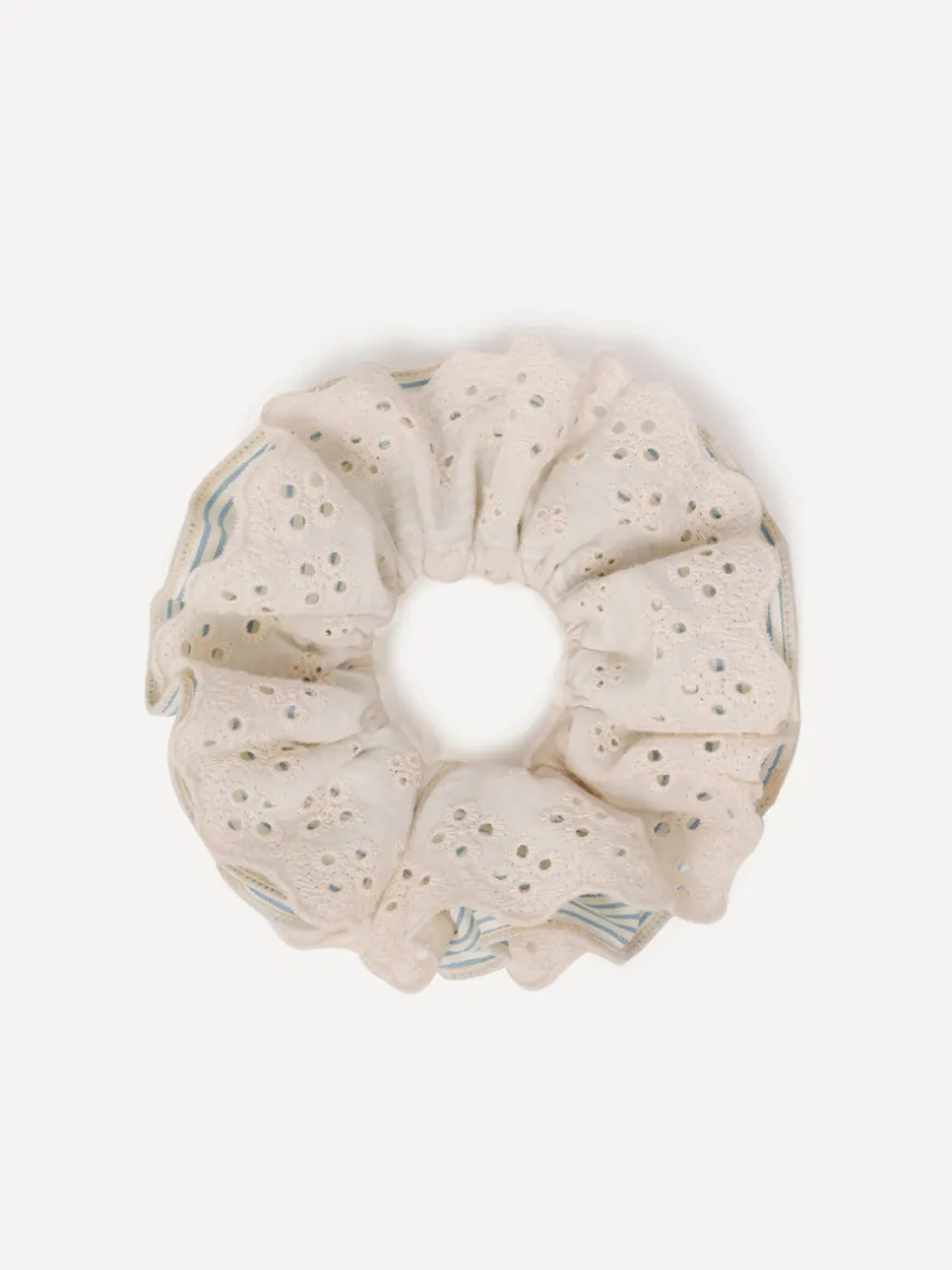 Floral Blue Scrunchie