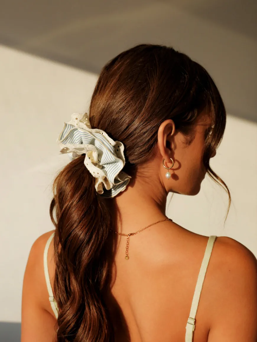 Floral Yellow Scrunchie