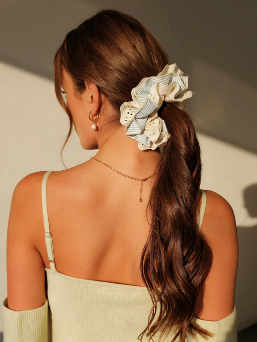 Floral Yellow Scrunchie