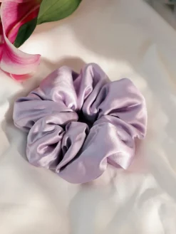 Fluffy Touch Pure Silk Scrunchie Light Purple