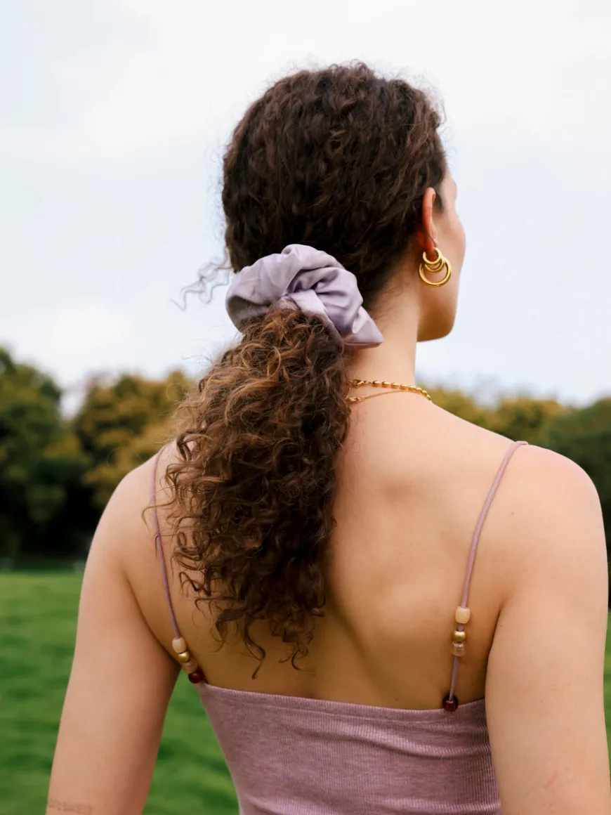 Fluffy Touch Pure Silk Scrunchie Light Purple