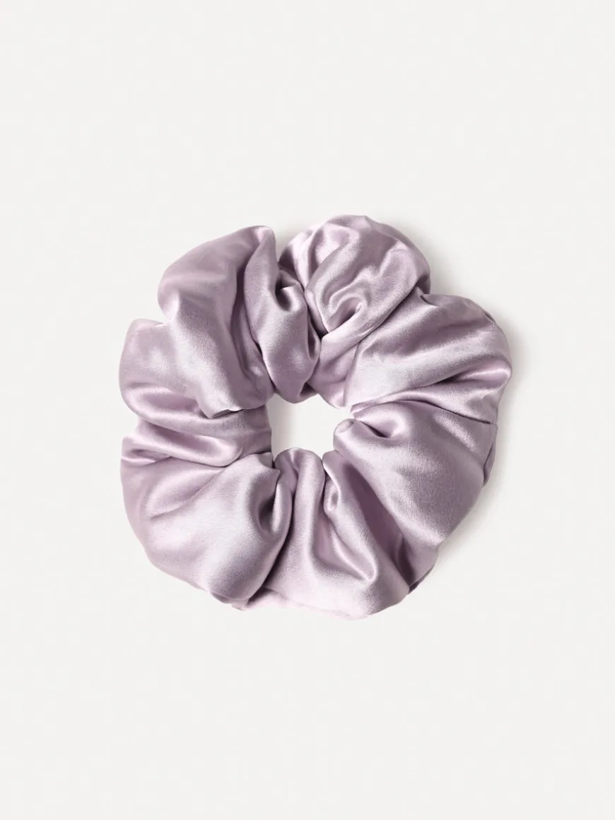Fluffy Touch Pure Silk Scrunchie Light Purple