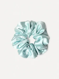 Fluffy Touch Pure Silk Scrunchie Light Blue