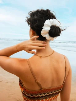 Fluffy Touch Pure Silk Scrunchie Dark Grey
