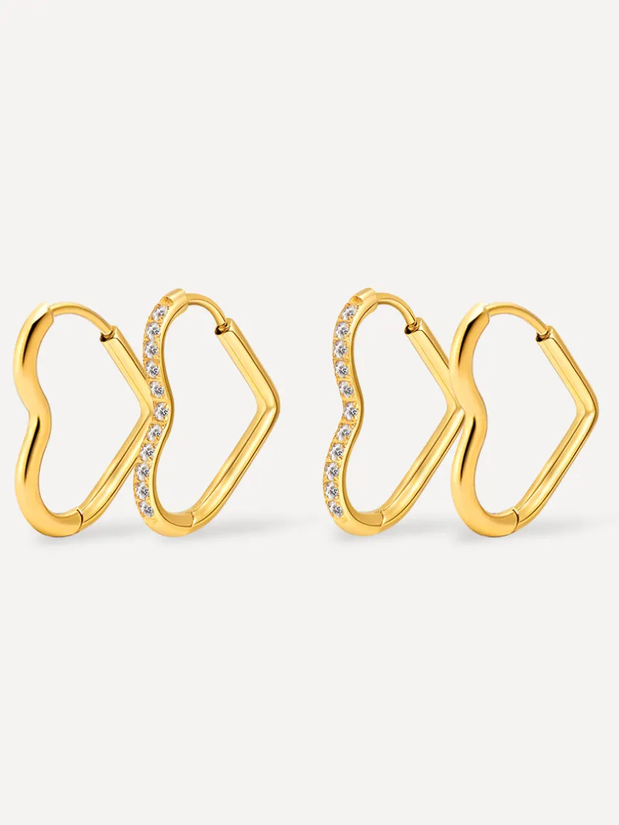 Glow & Grit Open Heart Ohrringe Set