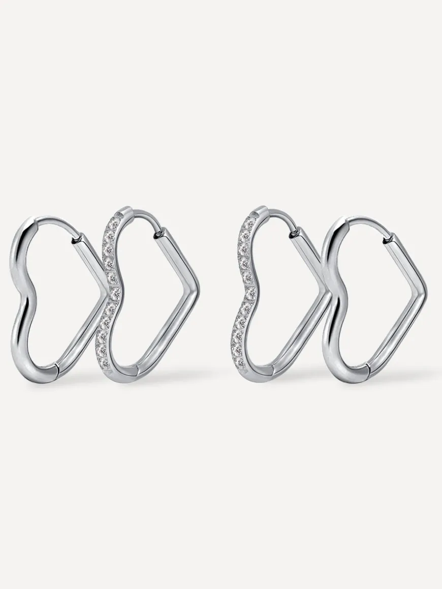 Glow & Grit Open Heart Ohrringe Set