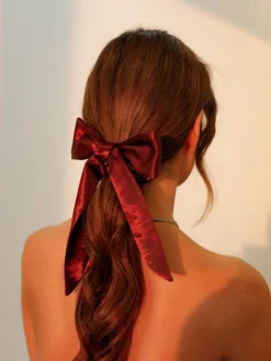 Graceful Bow Red Scrunchie