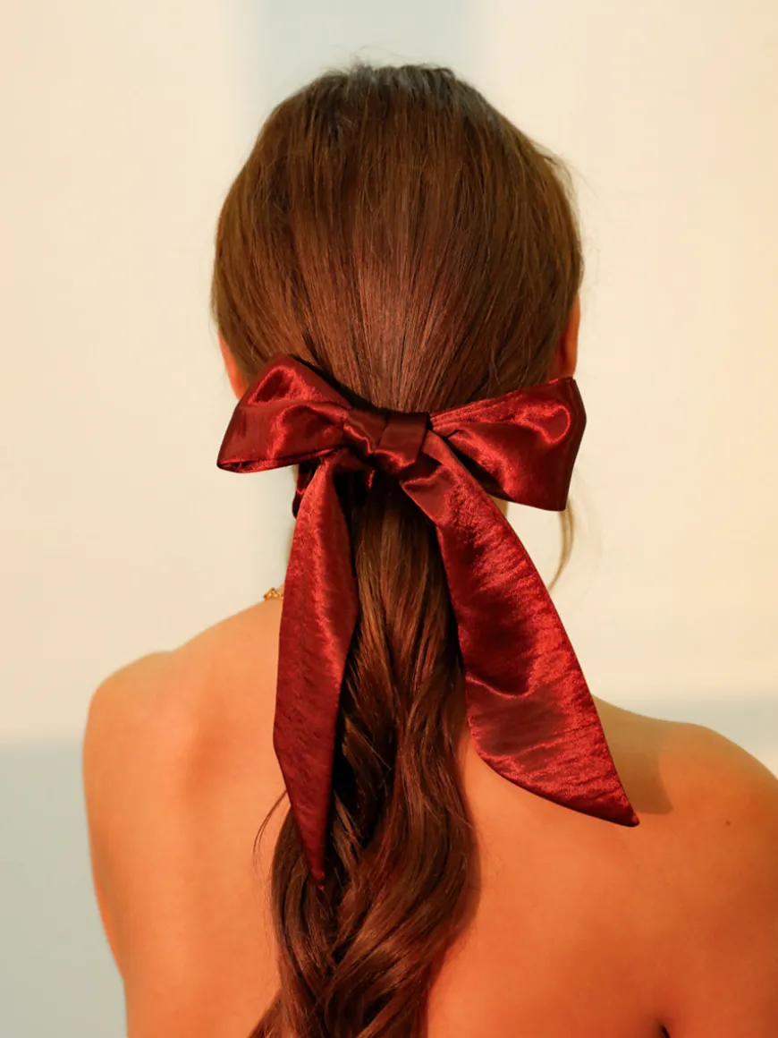 Graceful Bow Red Scrunchie