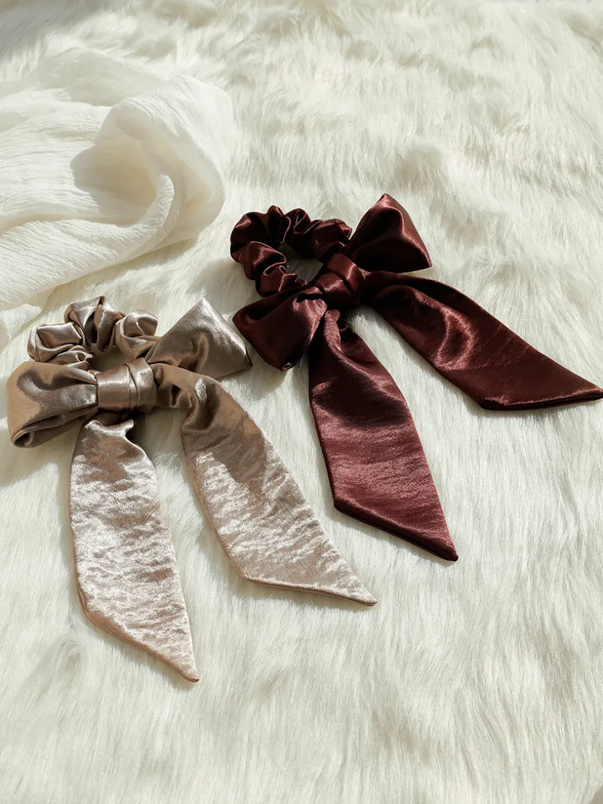 Graceful Bow Red Scrunchie
