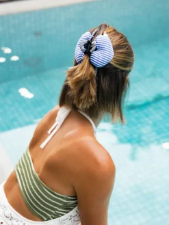 Heart Glow Navy-striped Haarklammer