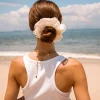 Honey Lace Scrunchie White