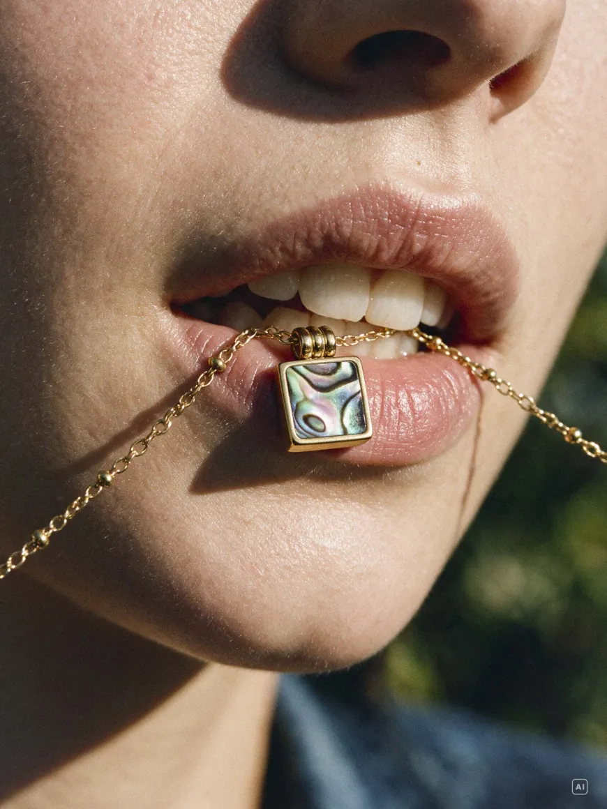 Iridescent Square Kette