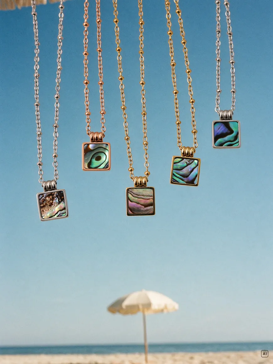 Iridescent Square Kette