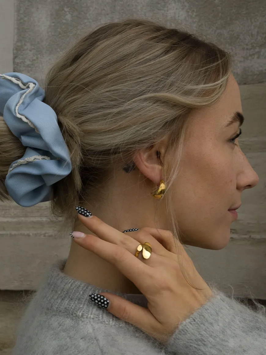 Lace Breeze Blue Scrunchie